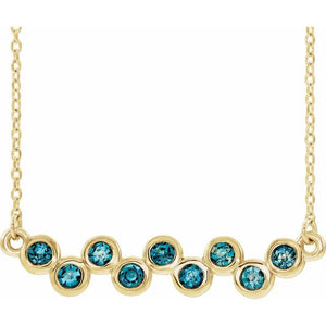 14K Gold Natural Aquamarine Necklace - Options Available
