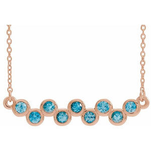 14K Gold Natural Aquamarine Necklace - Options Available