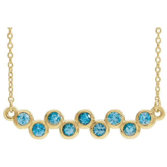14K Gold Natural Aquamarine Necklace - Options Available