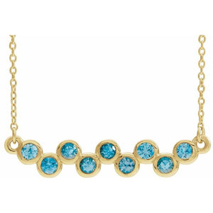 14K Gold Natural Aquamarine Necklace - Options Available