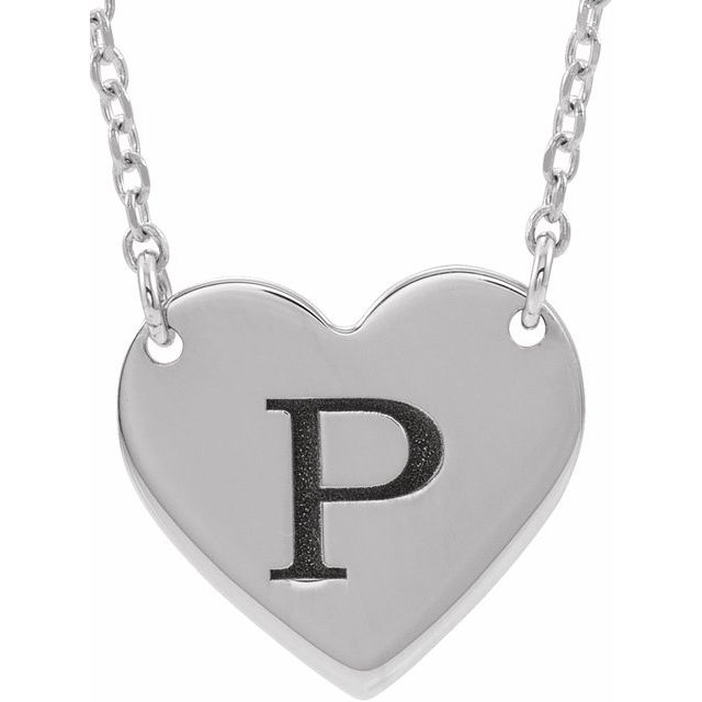 14K Gold Engravable Heart Necklace
