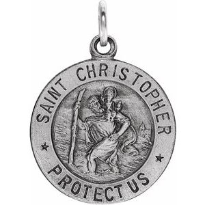 Sterling Silver 22  mm St. Christopher Medal