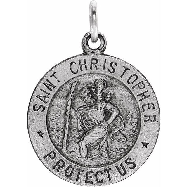 Sterling Silver 22  mm St. Christopher Medal