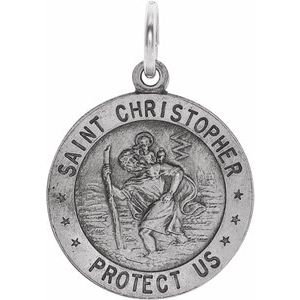 Sterling Silver 22 mm St. Christopher Travel Medal - Faith and Protection