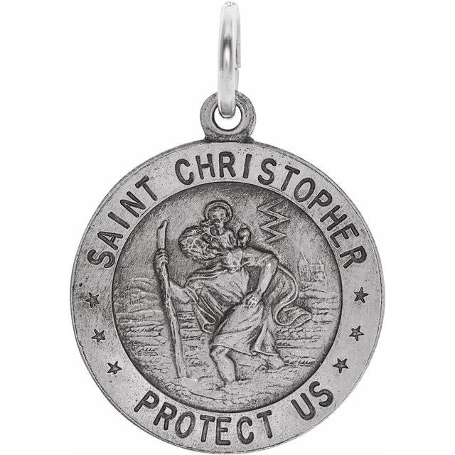 14K Yellow Gold 29 mm St. Christopher Pendant - Luxurious Protection Medal