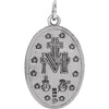 Sterling Silver 23x16  mm Oval Miraculous Medal 18