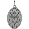 Sterling Silver 23x16 mm Oval Miraculous Medal Pendant Necklace