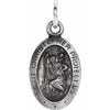 Sterling Silver 19x14  mm Oval St. Christopher 18