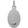 Sterling Silver 19x14 mm Oval St. Christopher Pendant Necklace