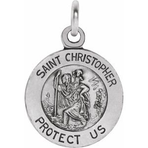 Sterling Silver 22  mm St. Christopher Medal