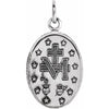 Sterling Silver 23x16  mm Oval Miraculous Medal 18