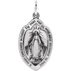 Sterling Silver 23x15  mm Oval Miraculous Medal 18