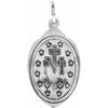 Sterling Silver 23x15  mm Oval Miraculous Medal 18