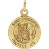 14K Yellow Gold 29 mm St. Christopher Pendant - Luxurious Protection Medal