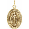 Sterling Silver 23x16  mm Oval Miraculous Medal 18