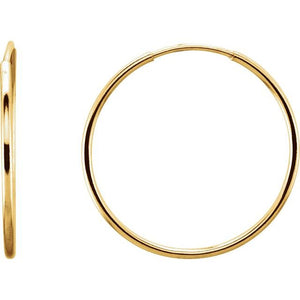 14K Gold Endless Hoop Earrings - Options Available