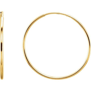 14K Gold Endless Hoop Earrings - Options Available