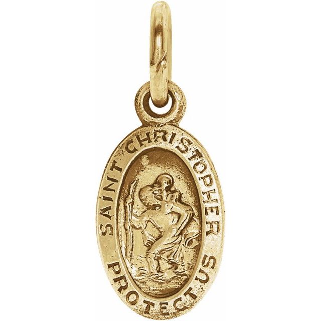 Sterling Silver 19x14  mm Oval St. Christopher 18" Necklace