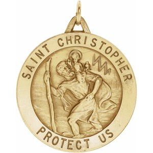 Sterling Silver 22  mm St. Christopher Medal