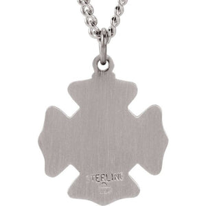 Polished Sterling Silver 25 mm St. Florian Medal 24