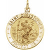 14K Yellow Gold 29 mm St. Christopher Pendant - Luxurious Protection Medal