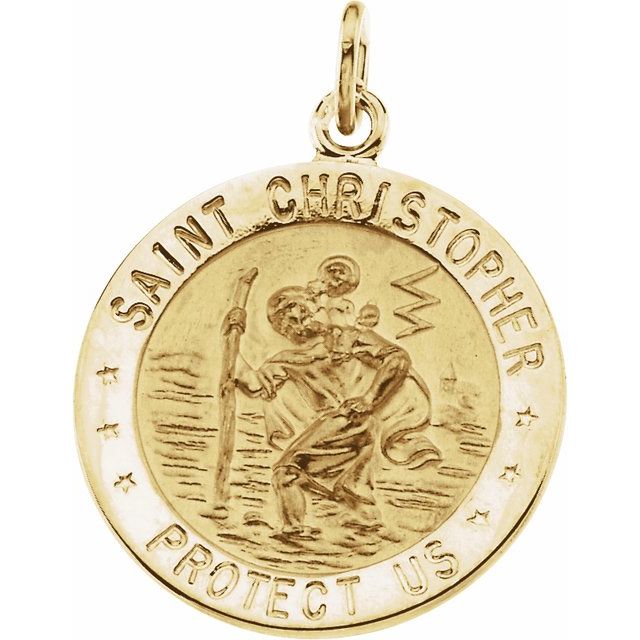 Sterling Silver 22  mm St. Christopher Medal