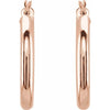 14K White Tube 15 mm Hoop Earrings