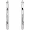 14K White Tube 15 mm Hoop Earrings