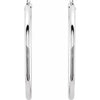 14K White Tube 15 mm Hoop Earrings