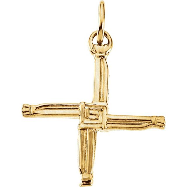 14K White St. Bridgets Cross Pendant