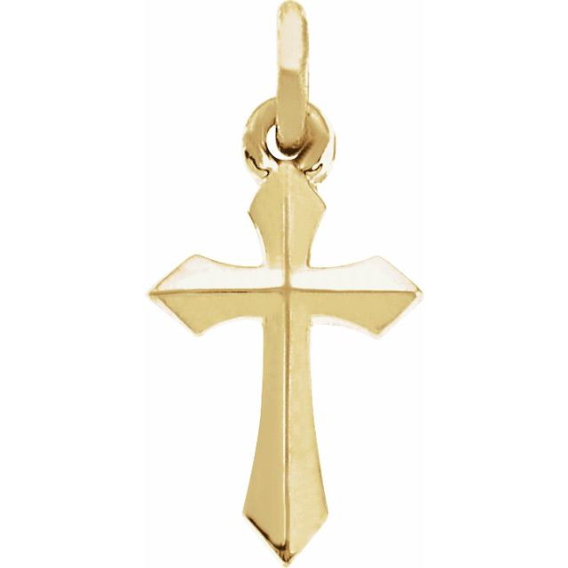 14K Yellow Gold Cross Pendant with Natural Gemstone Accents