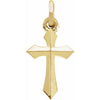 14K Yellow Gold Cross Pendant with Natural Gemstone Accents