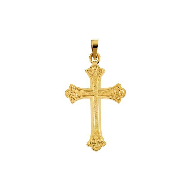 14K White Gold Elegant Cross Pendant Necklace – Faith-Inspired Design