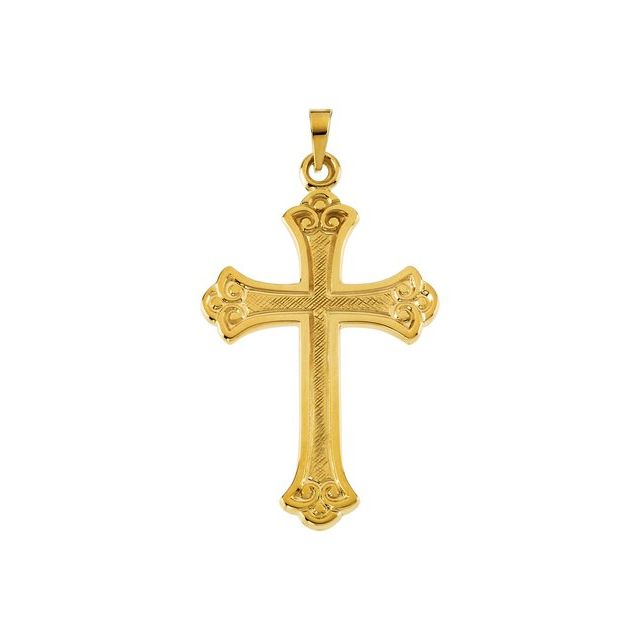 14K White Cross Pendant