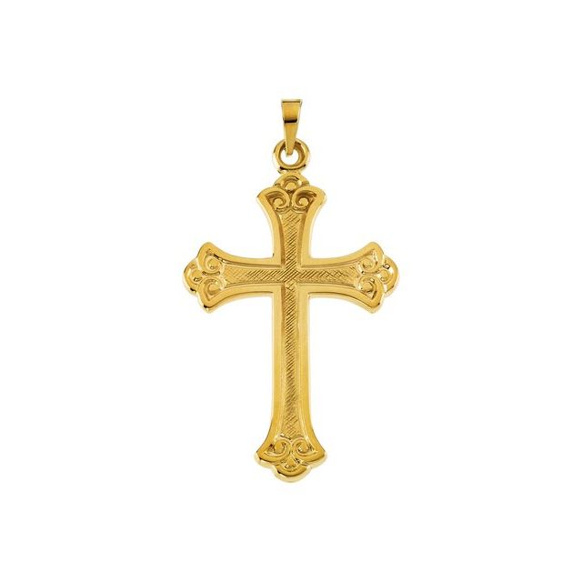 14K White Gold Elegant Cross Pendant Necklace – Faith-Inspired Design