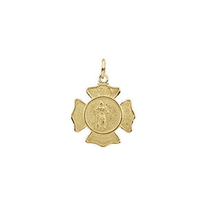 Polished Sterling Silver 25 mm St. Florian Medal 24
