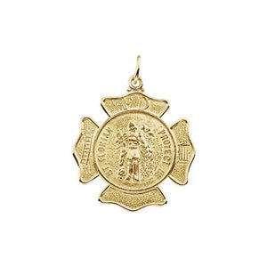 Polished Sterling Silver 25 mm St. Florian Medal 24