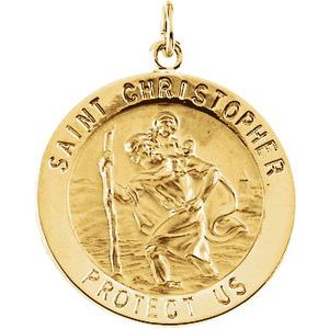 Sterling Silver 22 mm St. Christopher Travel Medal - Faith and Protection