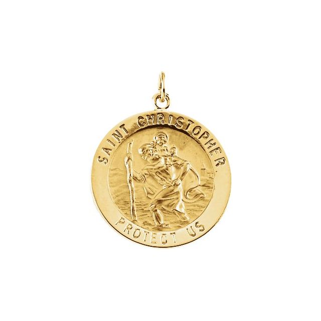 Sterling Silver 22  mm St. Christopher Medal