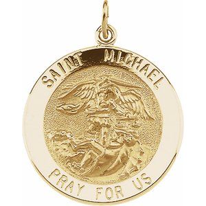 Sterling Silver 25 mm St. Michael Pendant - Intricate Spiritual Design