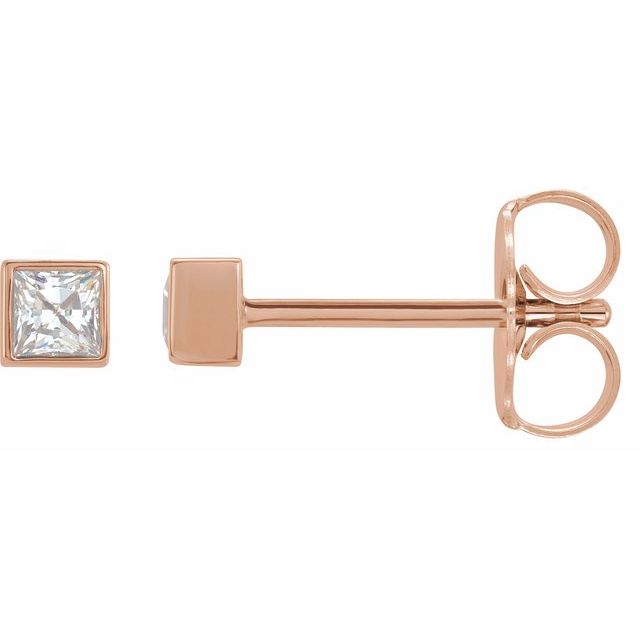 14K Gold Natural Diamond Bezel Earrings - Options Available