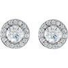 14K White Gold Moissanite & Diamond Halo Earrings â€“ Elegant Sparkle