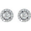 14K White Gold Moissanite & Diamond Halo Earrings â€“ Elegant Sparkle