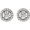 14K White Gold Moissanite & Diamond Halo Earrings â€“ Elegant Sparkle