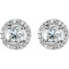 14K White Gold Moissanite & Diamond Halo Earrings â€“ Elegant Sparkle