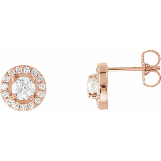 14K Gold Halo-Style Earrings