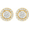 14K White 3/8 CTW Natural Diamond Halo-Style Earrings