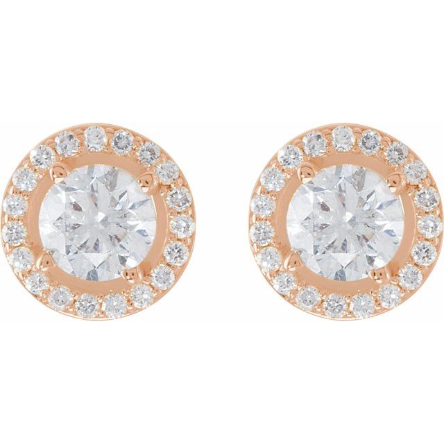 14K White 3/8 CTW Natural Diamond Halo-Style Earrings