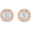 14K White 3/8 CTW Natural Diamond Halo-Style Earrings