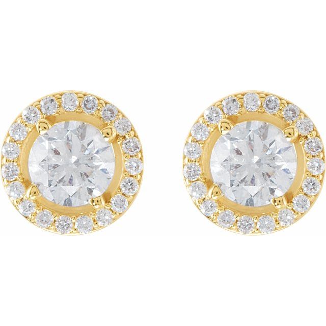 14K White 3/8 CTW Natural Diamond Halo-Style Earrings